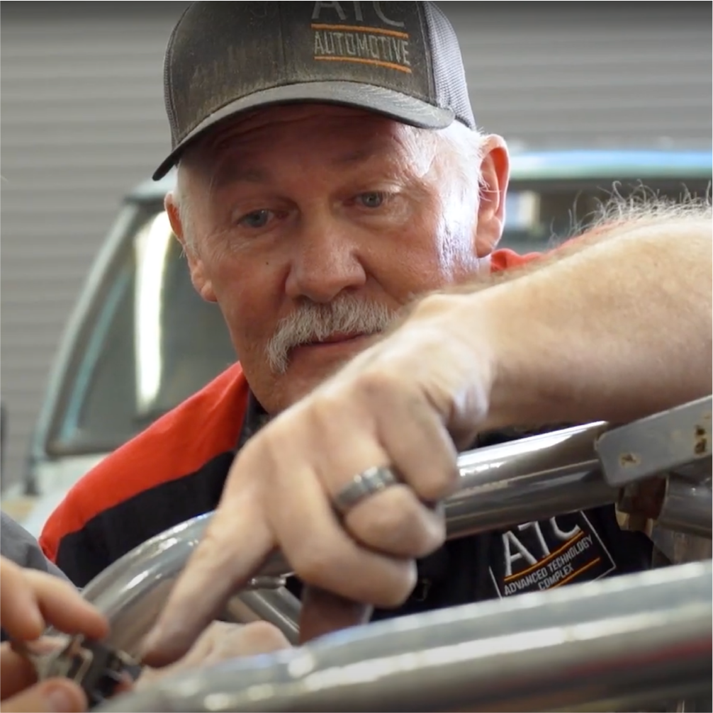 Mechanic working on a car